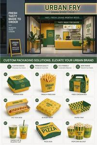 Cajas de Papel Personalizadas en Diversos Tamaños y Colores, Proveedor de Cajas para Alimentos, Contenedor para Pollo, Hamburguesas y Papas Fritas, Empaques para Llevar al por Mayor - Product Image 5