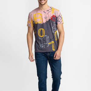 T-shirt pour homme en coton 100% - Coupe ample - Imprimé - Tissu en toile respirant et confortable de haute qualité - Product Image 5