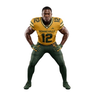 Half Sleeve Sublimated Breathable 100% Polyester American Football Uniform Bundle Pack <b>Compression</b> Top Headgear Gloves <b>Bags</b> - Product Image 1