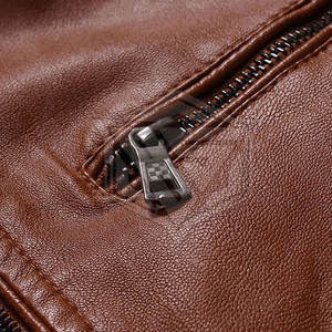 Nouvelle veste en cuir pour homme, style coréen, en cuir de mouton, avec fermeture éclair, tendance, coupe ajustée décontractée pour homme - Product Image 4