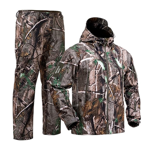 Men's Camouflage Soft <b>Shell</b> Hunting Jacket Waterproof Windproof Breathable Moisture Wicking Full Sleeve With Hood And Pockets - Product Image 4