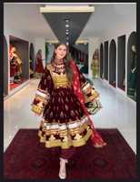 Tenue nomade vintage d'Asie centrale pour femmes, style afghan, pour festivals, mariages et fêtes, respirante, en dentelle, manches longues, style afghan