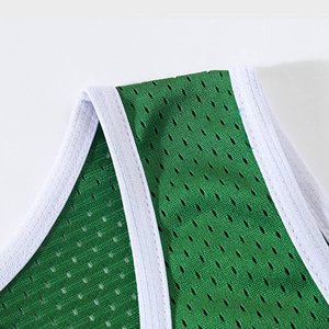 Men's <b>Green</b> Sleeveless Athletic Training <b>Vest</b> Scrimmage Bib Practice Jersey Mesh Sports Tank <b>Top</b> with White Trim for Team - Product Image 4