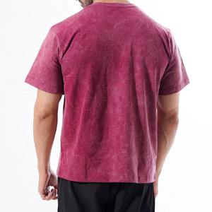 Nouvel Arrivage T-shirt 100% Coton Personnalisé Effet Délavé Coupe Boxy T-shirt Vierge Délavé à l'Acide Prix Raisonnable OEM - Product Image 4