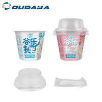 100mL gran oferta Hexagonal IML impresión personalización plástico gelatina helado yogur taza con tapa para mascotas