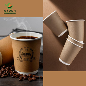 Gobelets jetables en papier kraft pour café et jus avec logo personnalisé pour boissons chaudes et froides - Product Image 5