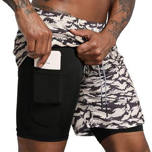 Pantalones Cortos Deportivos 2 en 1 para Hombre de Alta Calidad, con Forro de Compresión, para Correr y Entrenar, de Secado Rápido, Proveedor al por Mayor - Product Image 1
