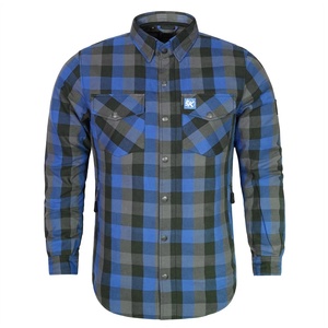 เสื้อเชิ้ตผ้าฝ้ายฟลานเนลสำหรับผู้ชายแบบขายส่ง รุ่นใหม่ สไตล์ไบค์เกอร์ สำหรับขี่มอเตอร์ไซค์  OEM เสื้อป้องกันสำหรับเด็กผู้ชาย - Product Image 1