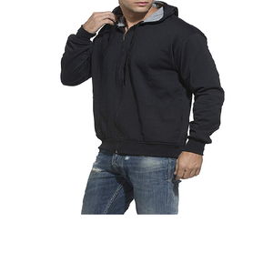 เสื้อฮู้ดดี้ซิปแบบหนา ผ้าฝ้าย 100% ดีไซน์ใหม่ ทรงพอดีตัว ปักโลโก้ตามสั่ง สไตล์วินเทจสำหรับผู้ชาย - Product Image 4