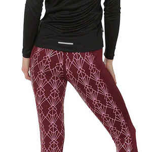 Pantalones de Montar de Cintura Alta para Mujer, Estampado Geométrico, Largos, Tejidos en Spandex y Poliéster, Elásticos en Cuatro Direcciones, Cintura Elástica - Product Image 5