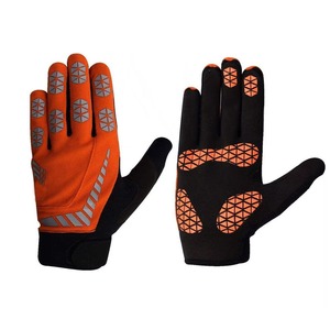 Guantes de Carreras de Dedo Completo Antideslizantes con Estampado de Silicona, Diseño de Diamantes Naranja, Material de Nailon, Unisex, para Actividades al Aire Libre, de Fácil Colocación - Product Image 4