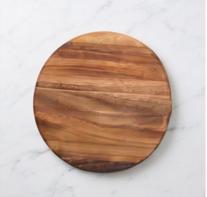 Planche à découper ronde en bois d'olivier, plateau de service de cuisine à grain naturel - Product Image 1