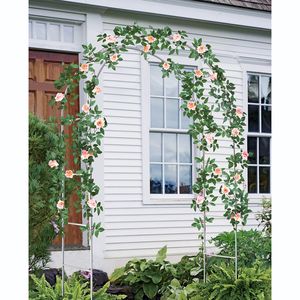 Arco da Giardino Regolabile in Metallo Bianco, Elegante Traliccio e Cancello per Recinzione - Product Image 6