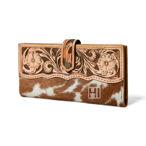 Tendance femmes en cuir de vachette véritable à trois volets RFID protégé porte-carte Style occidental avec rabat magnétique ouvert - Product Image 2