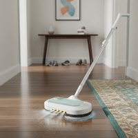 Sudex S2 SE Serpillère Électrique Sans Fil avec Lumière LED, Manche Réglable, Nettoyeur de Sols Bois/Carrelage, Double Batterie 2200mAh 30W Humide/Sèche