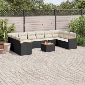 Ensemble de canapés de jardin blanc crème et noir - Product Image 1