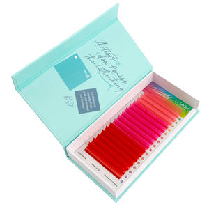 Extensions de cils colorées C CC D volume russe, faux cils colorés en gros, auto-éventail dynamique - Product Image 1