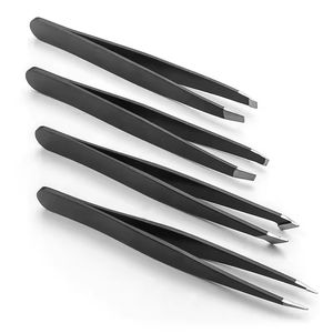 Pince à épiler professionnelle en acier inoxydable de haute qualité, personnalisable, à pointe en fibre, faite à la main, pour cils et sourcils, avec embout biseauté pour l'épilation - Product Image 2