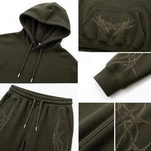 Ensemble de survêtement graphique tribal personnalisé pour homme – Hoodie oversize et pantalon de jogging large – 2 pièces – Streetwear – Vente en gros usine OEM - Product Image 5