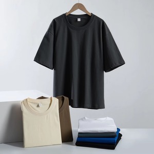 เสื้อยืดคอกลมแขนสั้นทรงโอเวอร์ไซส์ ผ้าเจอร์ซีย์คอตตอน 100% สำหรับผู้ชาย สวมใส่สบาย พิมพ์ลายตัวอักษรด้านหน้า พร้อมโลโก้แบบกำหนดเอง - Product Image 6