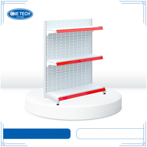 Estanterías de Exhibición de Acero Resistente OneTech, de Fácil Instalación, de 3 Niveles, de un Solo Lado, Perforadas, con Capacidad de 60-80 kg, Antióxido - Product Image 1