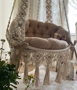 Macrame hangessel,macrame <b>swing</b>,handmade decorasion,gardens <b>swing</b>,gardens decor,macrame chair - Product Image 3