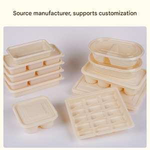 Boîte à emporter pour sushi et salade japonaise, écologique, biodégradable, jetable, double compartiment, 3 compartiments, conteneur alimentaire - Product Image 5