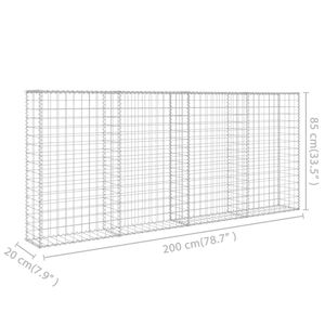 Mur de gabion en acier galvanisé avec couvertures 78.7 \ "x7.87 \" x33.5 \ "pour l'aménagement paysager et la terrasse - Product Image 6