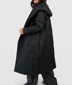 Veste d'hiver longue matelassée pour femme, élégante, écologique, brodée, ultra chaude, imperméable, respirante, avec capuche, rembourrage en coton - Product Image 6