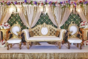เก้าอี้โซฟาคู่ทรงบาร็อคสมัยใหม่ DST EXPORTS สำหรับงานแต่งงาน  เฟอร์นิเจอร์ตกแต่งเวทีงานแต่งงานสไตล์เอเชียสุดหรู - Product Image 6