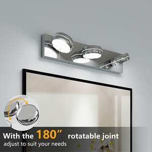 Modern 18W 3-Light LED <b>Vanity</b> <b>Lighting</b> Fixture 20in Chrome Bath Light Bar Bathroom Lights <b>Lighting</b> Bathroom <b>Vanity</b> <b>Lighting</b> - Product Image 4