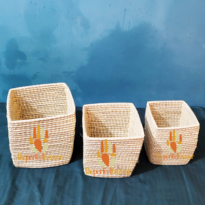 Jardinera cuadrada de hierba Munj natural, personalizable en capacidad y peso, para jardín, hogar y uso en múltiples superficies. - Product Image 6