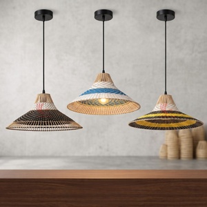 Abat-jour en rotin coloré pour intérieurs modernes, côtiers et de villégiature, vente en gros du Vietnam - Product Image 4