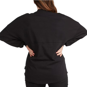 Camiseta de Manga Larga con Cuello Redondo para Mujer, Estilo Deportivo, Holgada, de Color Sólido, Informal, para Otoño, Talla Grande - Product Image 5