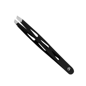 Pinzas para Cejas BISONS con Recubrimiento Negro – Herramientas Profesionales de Depilación de Acero Inoxidable con Punta Curva para Maquilladores OEM - Product Image 2