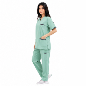 Uniforme Médico Personalizado para Mujer, Traje de Enfermería con Cuello en V, Tela Elástica, Ropa de Trabajo para Hospital, Clínica y Servicios de Salud - Product Image 4