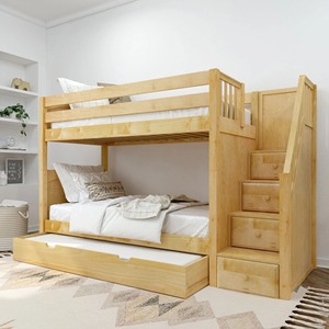 Modern Solid <b>Pine</b> Wood Bunk <b>Bed</b> Double Size with Storage for Kids bunk <b>bed</b> for kids - Product Image 2