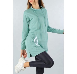 High Quality Pullover Cotton Ladies Long Custom Hoodies <b>Women</b> Crewneck Long Sweatshirt Hooded - Product Image 5