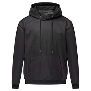 High Quality Men's Distress Jersey Hoodie Unlined <b>Velour</b> Puff Technique Solid Terry Street Pullover Heated 100% Cotton - Product Image 2