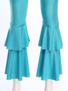 Mono de lentejuelas brillantes sin mangas con pantalón acampanado para mujer, ideal para baile, discoteca, actuaciones en escenario y fiestas. - Product Image 5