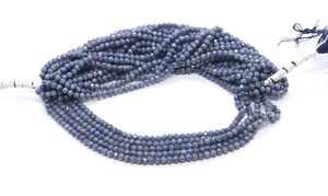 Perles rondes facettées en saphir bleu véritable, 3 à 3,5 mm, perles rondes en saphir naturel, perles rondes en saphir bleu pour la création de bijoux - Product Image 3