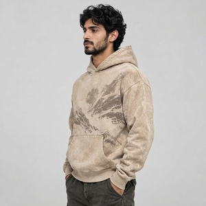 Sudaderas con capucha para hombre, a la moda, con estampado acid wash, diseños llamativos, tacto suave de felpa, corte relajado y un estilo casual moderno. - Product Image 2