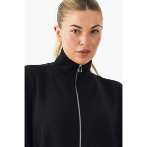 Sudadera con capucha holgada de algodón de alta calidad con cremallera de un cuarto, para mujer - Product Image 4