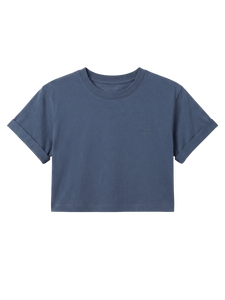 เสื้อผู้หญิงคุณภาพสูง แขนสั้น ทรงครอป สีแดงเลือดหมู ปักโลโก้ ผ้าฝ้าย 93% สแปนเด็กซ์ 7% ทรงเข้ารูป เหมาะสำหรับออกกำลังกาย - Product Image 6
