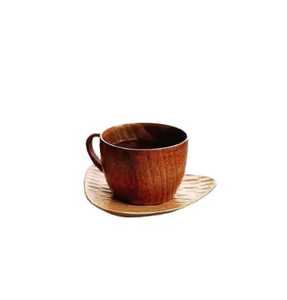 Dark Polished Wooden Kuksa <b>Cups</b> <b>Saucers</b>-Classic Design Eco-Friendly Leak Proof Durable Handle 100/150/200mL Business Gift Set - Product Image 4