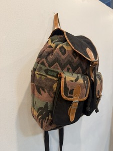 Camouflage Canvas <b>Laptop</b> <b>Backpack</b> With Leather Accents Casual Style Protective Design - Product Image 2