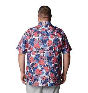 Camisa de hombre de manga corta con estampado floral tropical, informal, con botones, para la playa, colorida, de verano. - Product Image 5