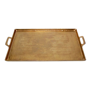 Plateau en métal argenté attrayant, design élégant, plateau de service alimentaire avec poignée, parfait pour les occasions - Product Image 3