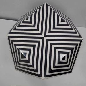 Mesa de Cajones con Incrustaciones de Hueso de ILAHI, Diseño Moderno con Detalles de Ágata, Almacenamiento de Tres Niveles, Mueble Portátil para el Hogar - Product Image 1