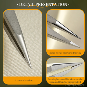 Pince à épiler ultra-fine inclinée professionnelle en acier inoxydable pour l'épilation des sourcils et des poils du visage avec une précision ultra-élevée - Product Image 3